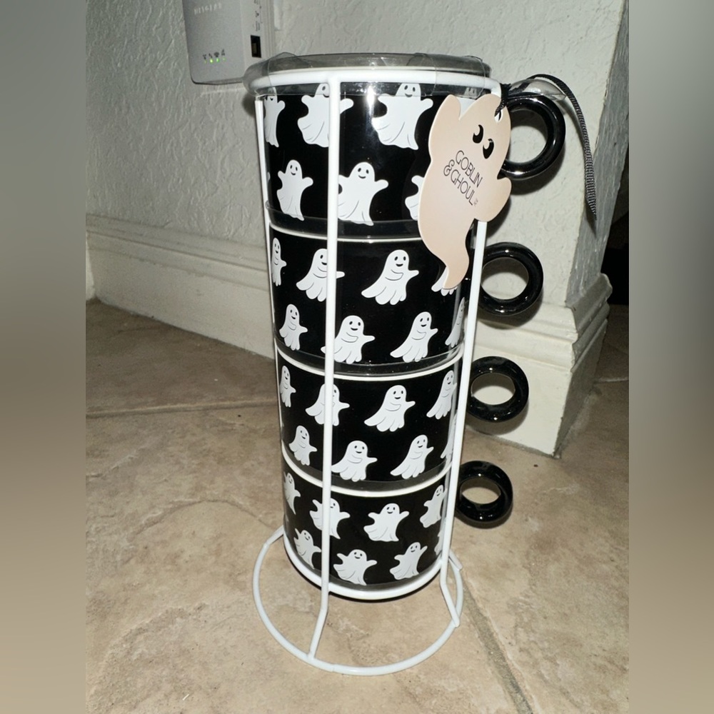 Grace Teaware Ghost Stacking Porcelain Mugs Halloween Home Decor
